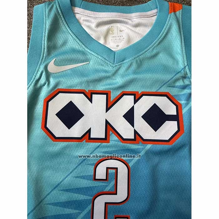 Maglia Bambino Oklahoma City Thunder Shai Gilgeous Alexander No 2 Citta 2018-19 Blu
